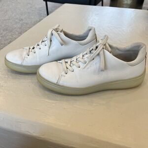 ECCO Women's White Tray Hybrid Hydromax Leather Spikeless Golf Shoes Sz 38